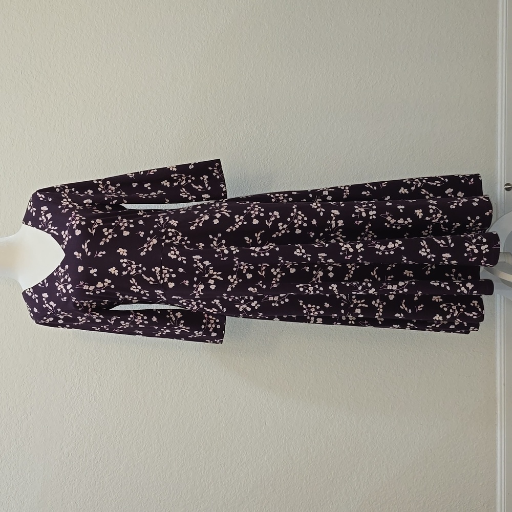 NWT Pact Organic Sustainable Cotton Fit & Flare Floral  Midi Dress Sz M - Picture 6 of 9